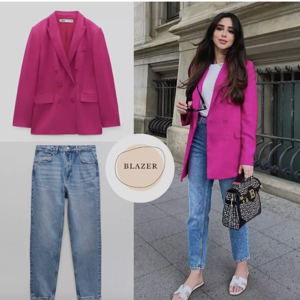 Zara Flowy Buttoned Blazer Size S New With Tag!